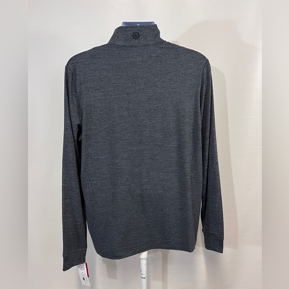 BEN‎ HOGAN Gray stripe 1/4 zip long sleeve pullover size M. - Picture 5 of 12